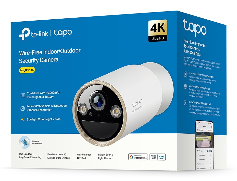 TP-Link Tapo C460 Telecamera di Sicurezza IP Esterno Wireless 3840 x 2160 Pixel con Supporto per Amazon Alexa e Google Assistant