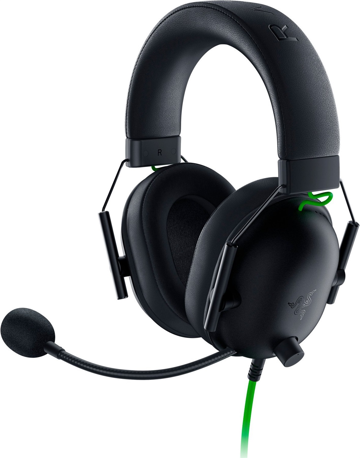 Razer Blackshark V2 X Auricolare Cablato Gaming Over-Ear con Microfono HyperClear, Frequenza 12-28000 Hz, Colore Nero e Verde