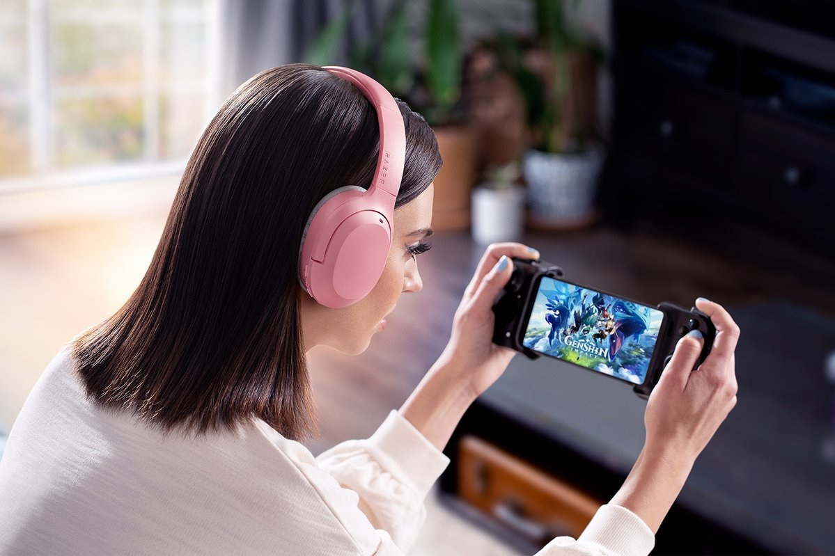 Razer Opus X Cuffie Wireless a Bassa Latenza con Tecnologia ANC - Bluetooth 5.0, Driver da 40 mm, Quartz Rosa