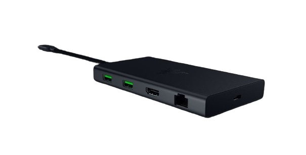 Razer USB-C Dock - Docking Station Cablata con 11 Porte, HDMI, Gigabit Ethernet, Porta Audio 3,5 mm, USB-A e USB-C, Compatibile con Windows e Mac, Uscita 4K, Suono Surround 7.1, Nero