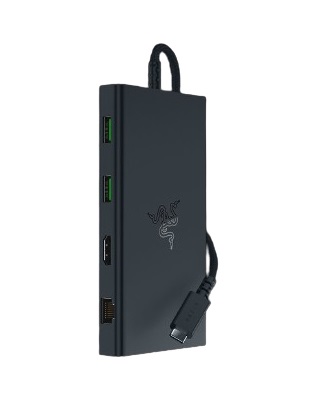Razer USB-C Dock - Docking Station Cablata con 11 Porte, HDMI, Gigabit Ethernet, Porta Audio 3,5 mm, USB-A e USB-C, Compatibile con Windows e Mac, Uscita 4K, Suono Surround 7.1, Nero