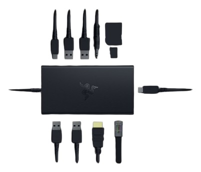 Razer USB-C Dock - Docking Station Cablata con 11 Porte, HDMI, Gigabit Ethernet, Porta Audio 3,5 mm, USB-A e USB-C, Compatibile con Windows e Mac, Uscita 4K, Suono Surround 7.1, Nero