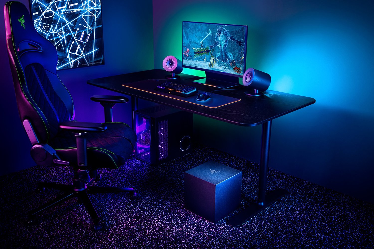Razer Nommo V2 Altoparlanti 2.1 Range Completo Nero con Cavo e Senza Cavo - Sistema Audio per PC