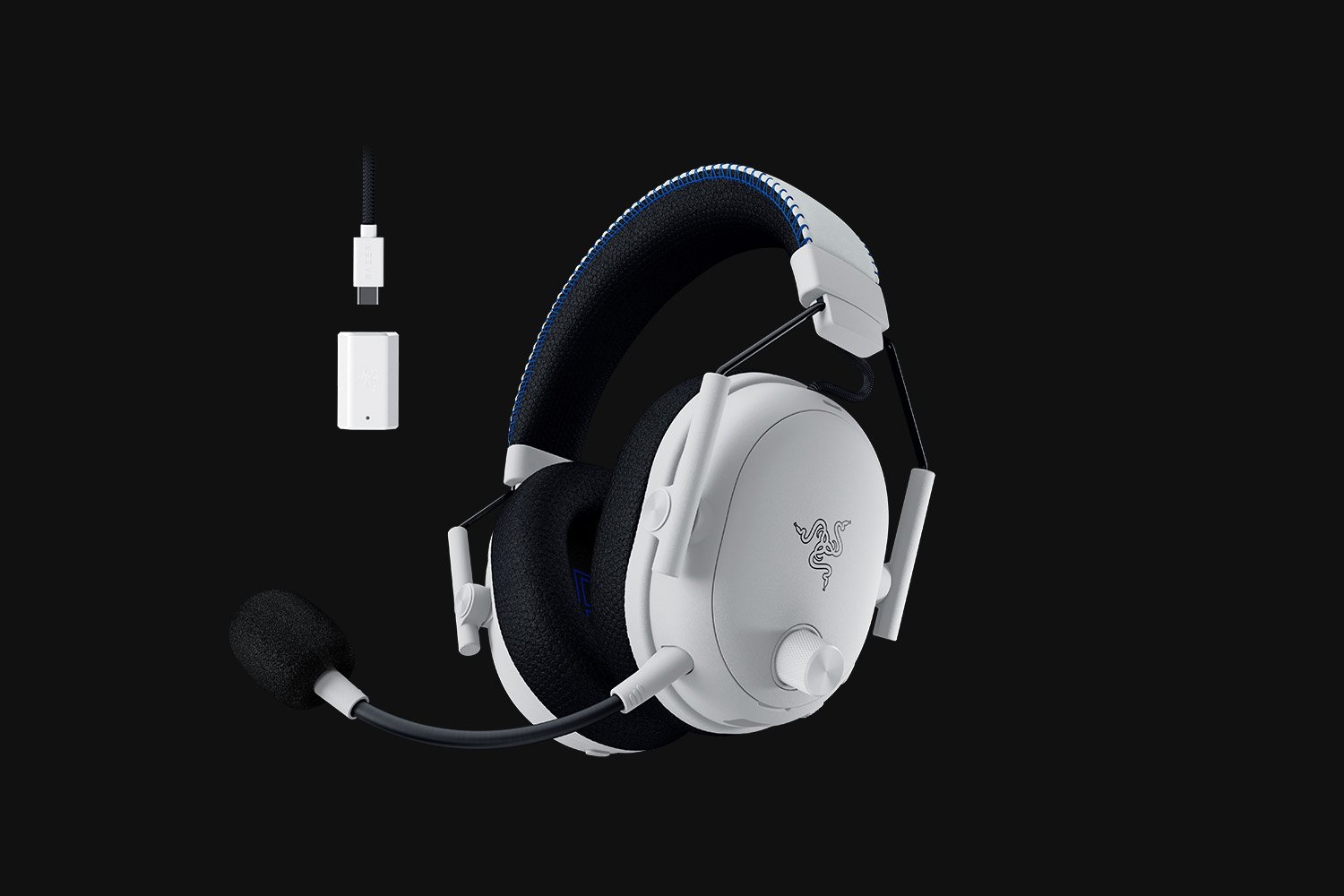 Razer BlackShark V3 Pro - Auricolare Gaming Wireless con Cancellazione Attiva del Rumore, Driver TriForce 50mm, HyperSpeed 2,4 GHz, THX Spatial Audio, Compatibile PS5/PC - Bianco