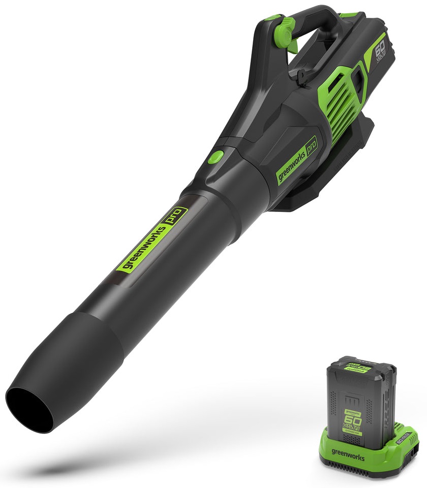 Greenworks Soffiatore Assiale 60V GD60AB - Senza Batteria e Caricabatteria, Funzione Soffiatura, Tipo Litio