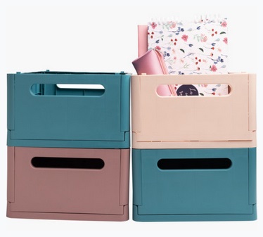 Exacompta Scatola Pieghevole The Smart Case Maxi Skandi - 37,5 x 27,5 x 16,3 cm - Polipropilene Riciclato - Colore Nude