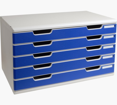 Exacompta 322003D Cassettiere Ufficio Grigio Chiaro/Blu 35 x 57.6 x 32 cm