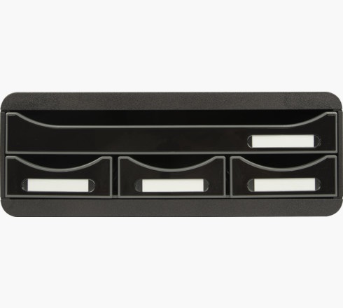 Exacompta Cassettiera Toolbox 4 Cassetti Nero - 27 x 35,5 x 13,5 cm - Polistirolo