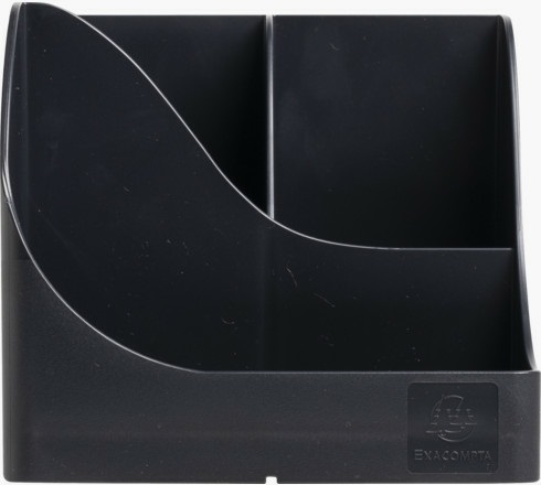 Exacompta Portapenne Pen Wave NeoDeco - 15,5 x 11,9 x 10,9 cm - Nero - 4 scomparti alti e 1 scomparto basso - Plastica riciclata