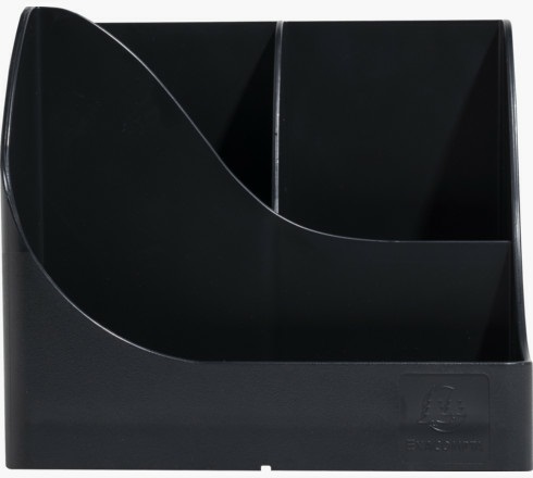 Exacompta Portapenne Pen Wave NeoDeco - 15,5 x 11,9 x 10,9 cm - Nero - 4 scomparti alti e 1 scomparto basso - Plastica riciclata