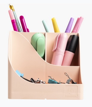 Exacompta Portapenne Pen Wave Skandi Nude - 5 Scomparti (4 Alti e 1 Basso) - Plastica Riciclata - 15,5 x 11,9 x 10,9 cm