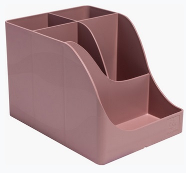 Exacompta Portapenne Pen Wave Skandi - 15,5 x 11,9 x 10,9 cm - Rosa Antico - 4 Scomparti Alti e 1 Scomparto Basso - Plastica Riciclata