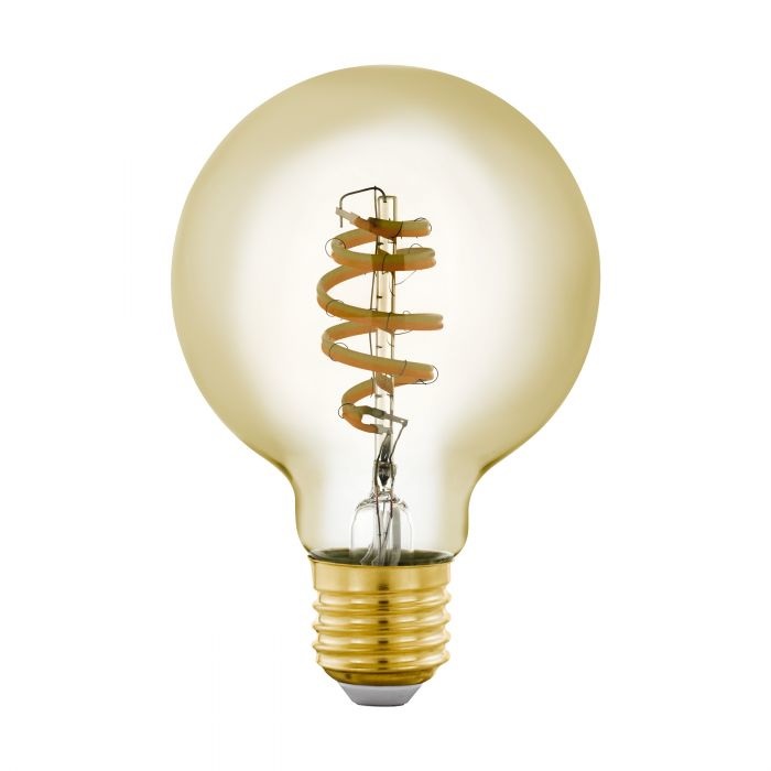 Eglo Lampadina Smart Home LED E27 Vintage G80, ZigBee, Dimmerabile, Colore Luce Regolabile, 360 Lumen, 5 W, Ambra