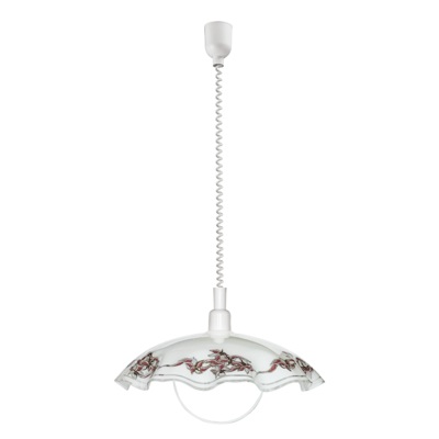 EGLO 3041 Lampadario a Sospensione in Vetro e Plastica Lilla/Bianco, Design Moderno, E27 100 W