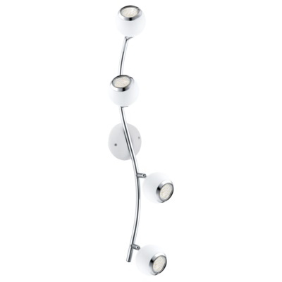 EGLO 31004 Faretto d'illuminazione da superficie Argento e Bianco GU10 LED 12 W - Acciaio Cromato, 64 cm x 34.5 cm, Lampadina Inclusa 3000K