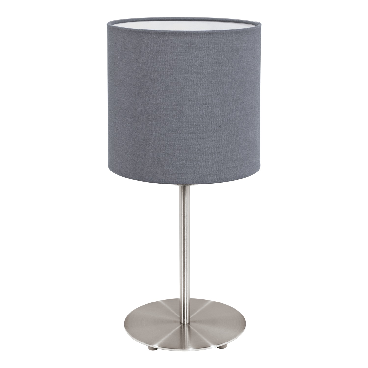Eglo Pasteri Lampada da Tavolo in Tessuto Grigio 40 cm E27 - Design Discreto e Montabile