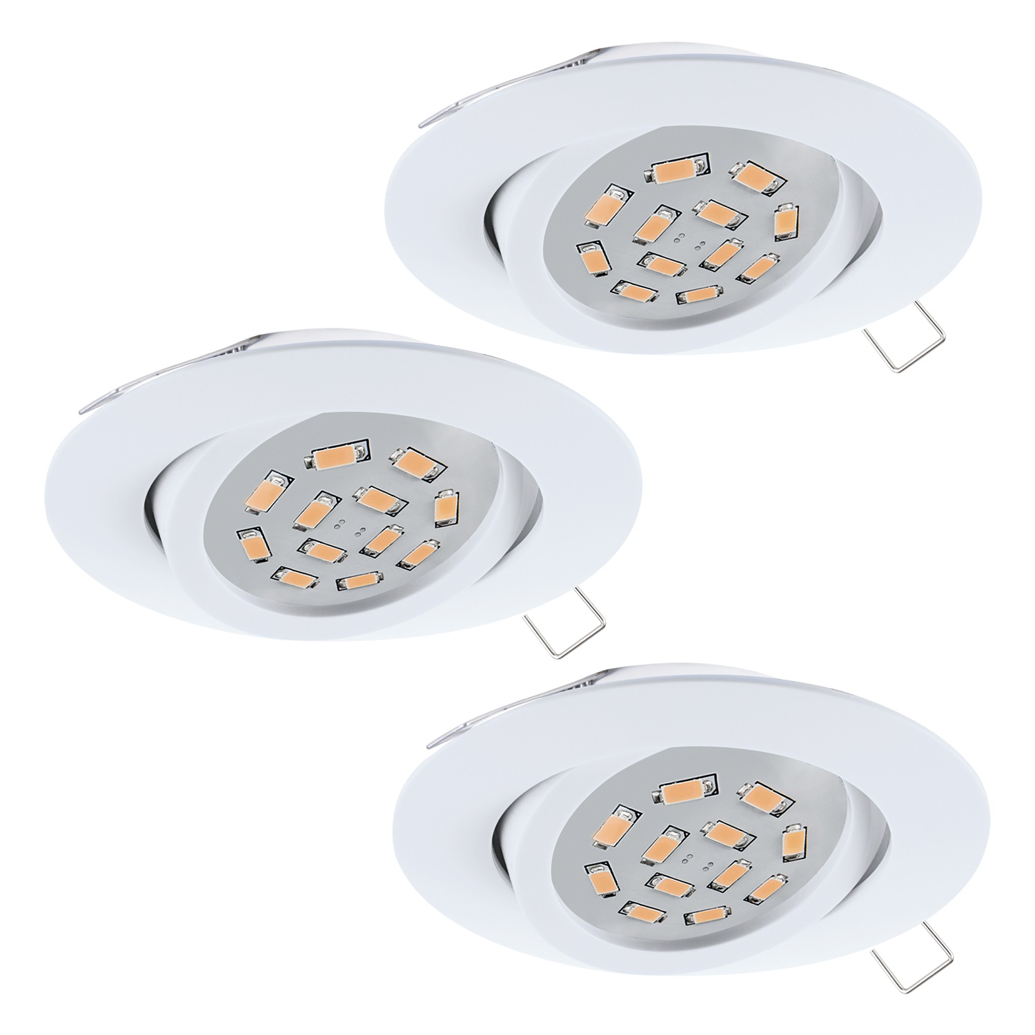 Eglo Faretto Ad Incasso Tedo in Alluminio Bianco - Set di 3 Luci GU10 4,6W con Lampadine LED Incluse