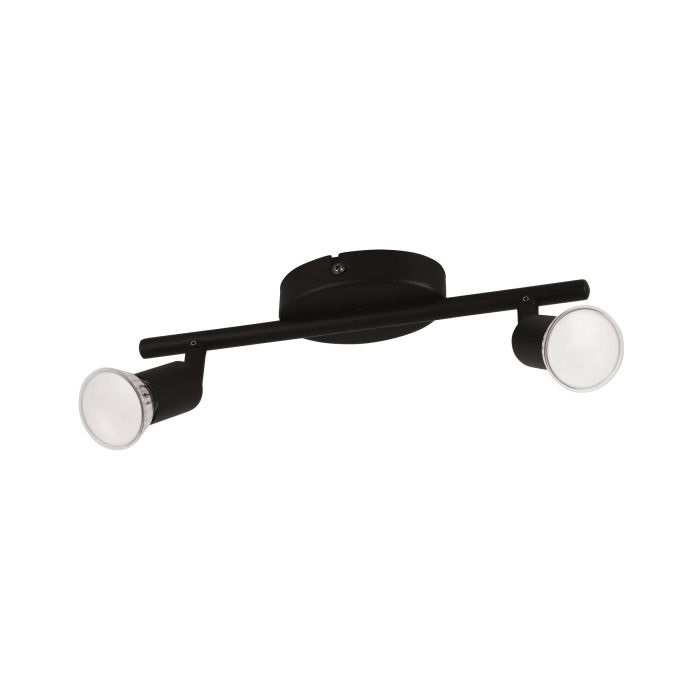 Eglo Plafoniera Led Buzz-Led in Metallo Nero con 2 Fiamme e Lampadine GU10, L 28,5 cm
