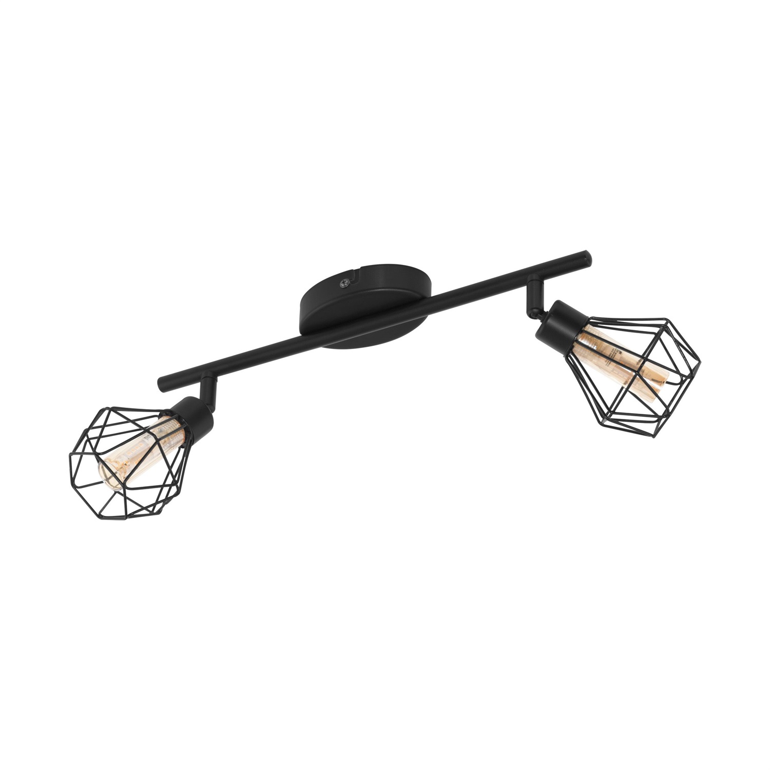 EGLO Zapata 1 - Barra di 2 Faretti Orientabili in Metallo Nero Opaco, Design Moderno, 2 x G9 LED
