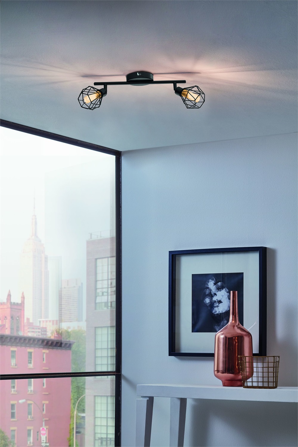 EGLO Zapata 1 - Barra di 2 Faretti Orientabili in Metallo Nero Opaco, Design Moderno, 2 x G9 LED