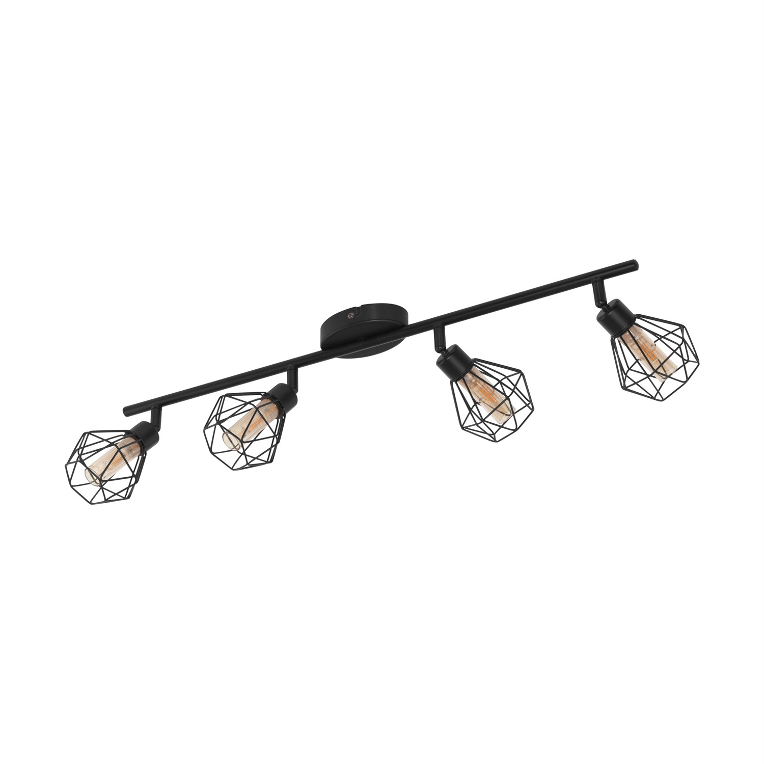 EGLO Zapata 1 Faretto da Soffitto Orientabile 4 Luci G9 LED in Metallo Nero Opaco