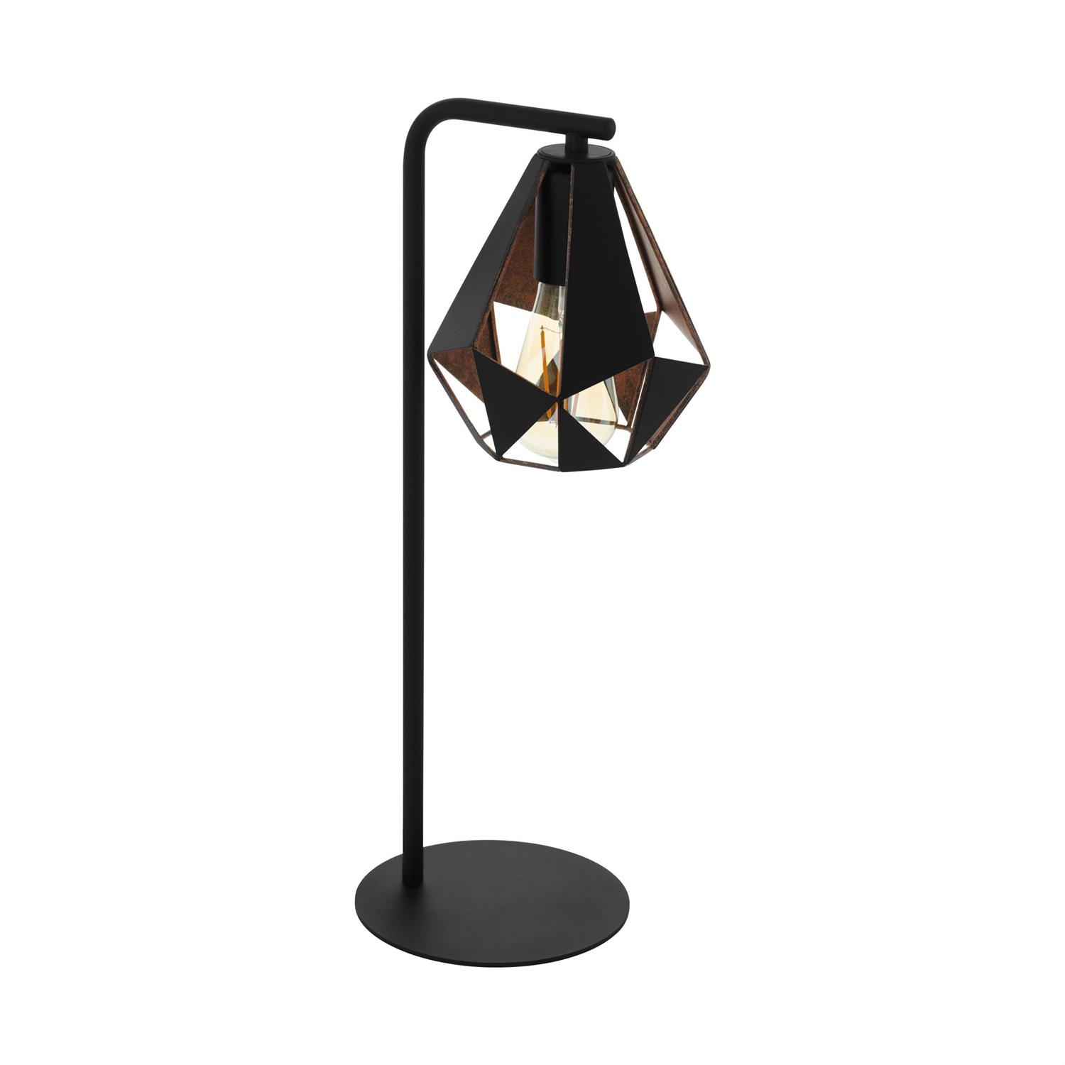 EGLO Carlton 4 Lampada da Tavolo in Acciaio, Nero/Rame Anticato, Design Moderno, E27