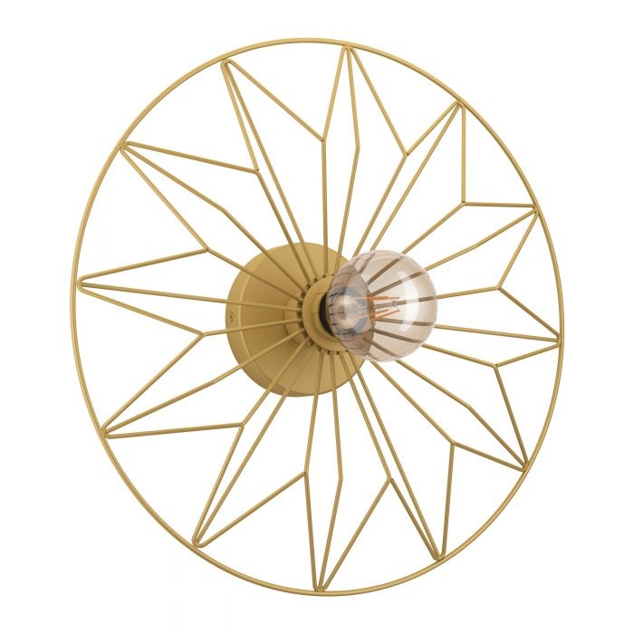Eglo Castanuelo Lampada da Soffitto Dimmerabile in Metallo Oro Ø 42,5 cm, Stile Elegante e Retrò