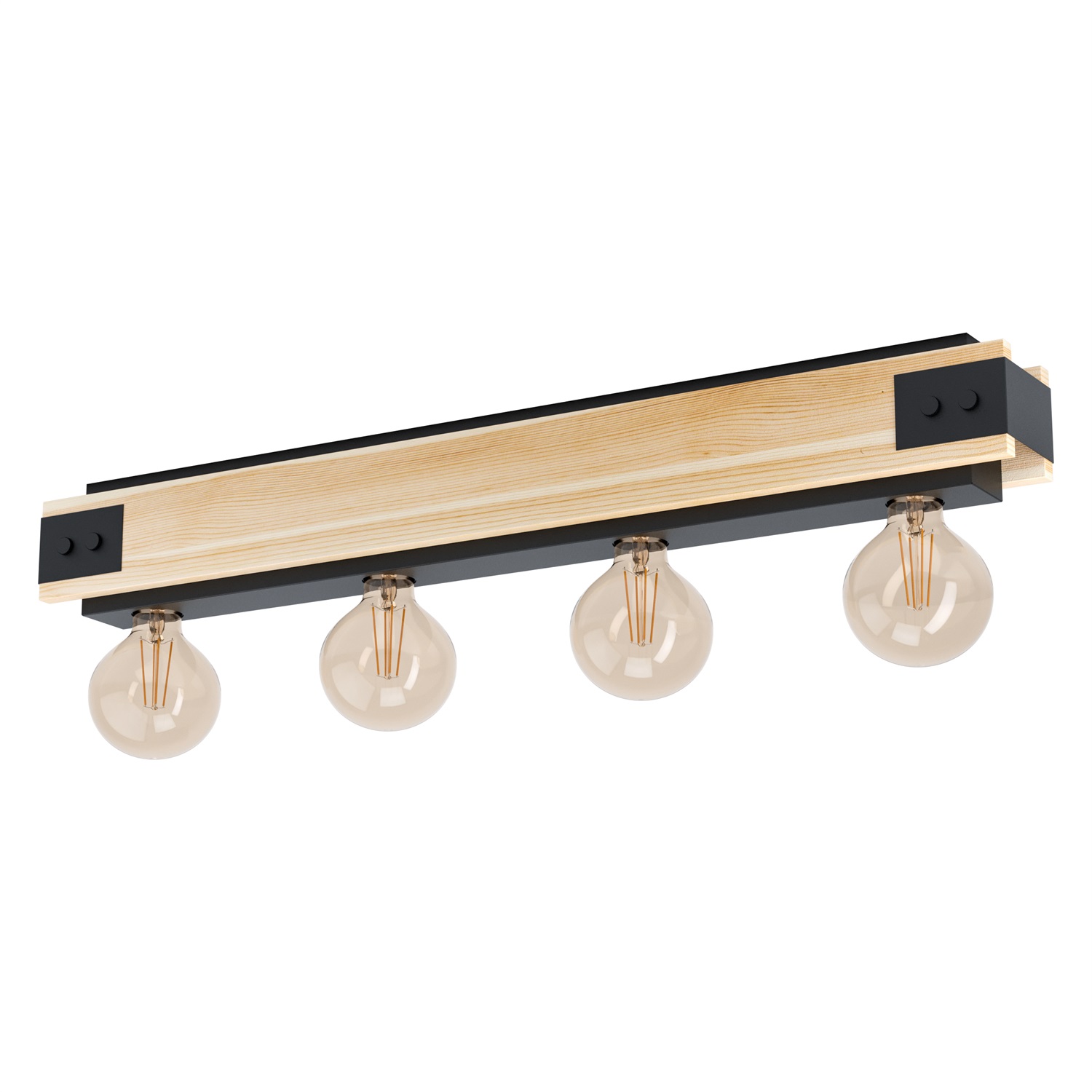 Eglo LAYHAM Lampada da Soffitto Moderna in Metallo e Tessuto, Marrone/Nero, Attacco E27, Fino a 240 W