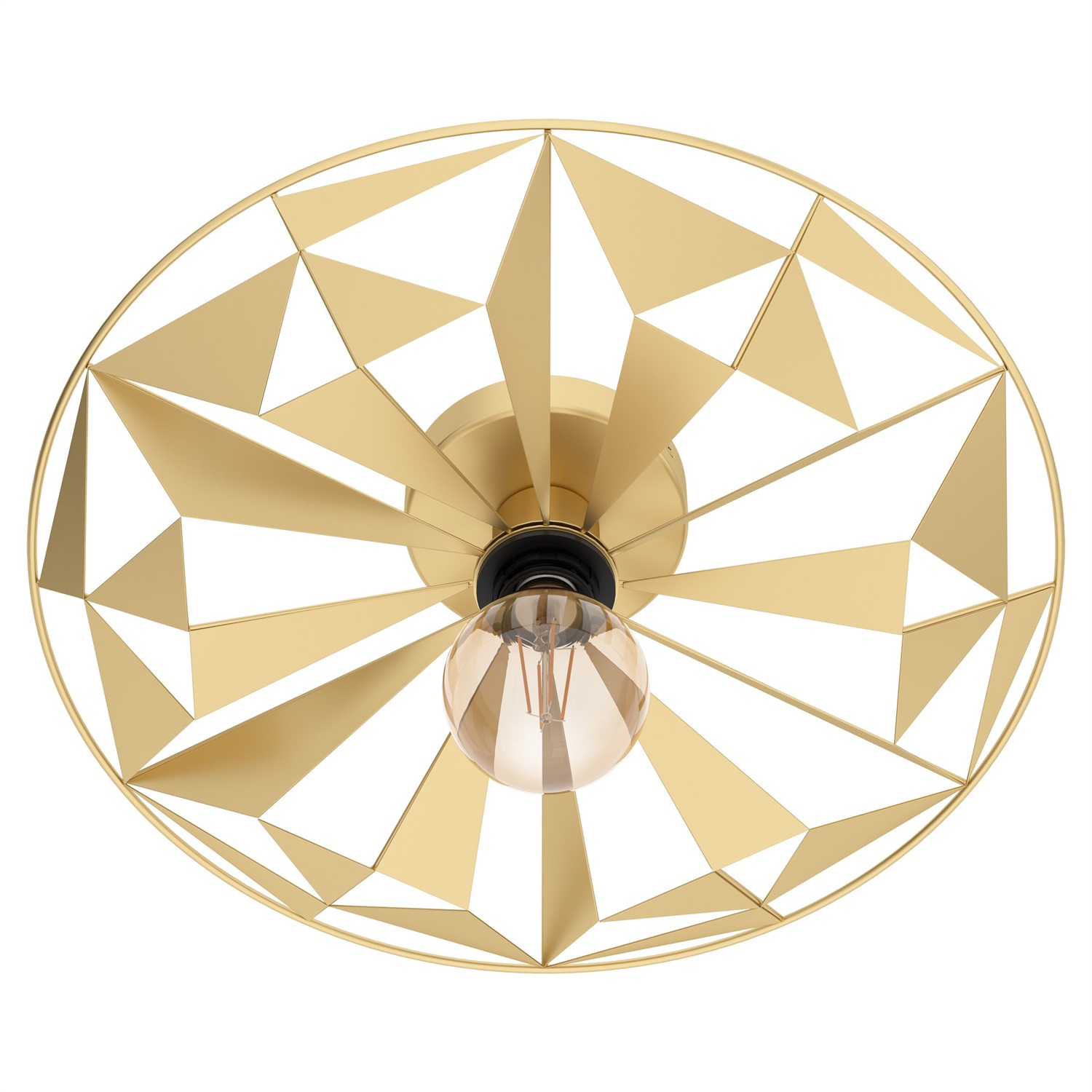 EGLO Castanuelo Lampada da Soffitto E27 Ø 42,5 cm in Metallo Oro, Design Elegante e Retrò, Dimmerabile