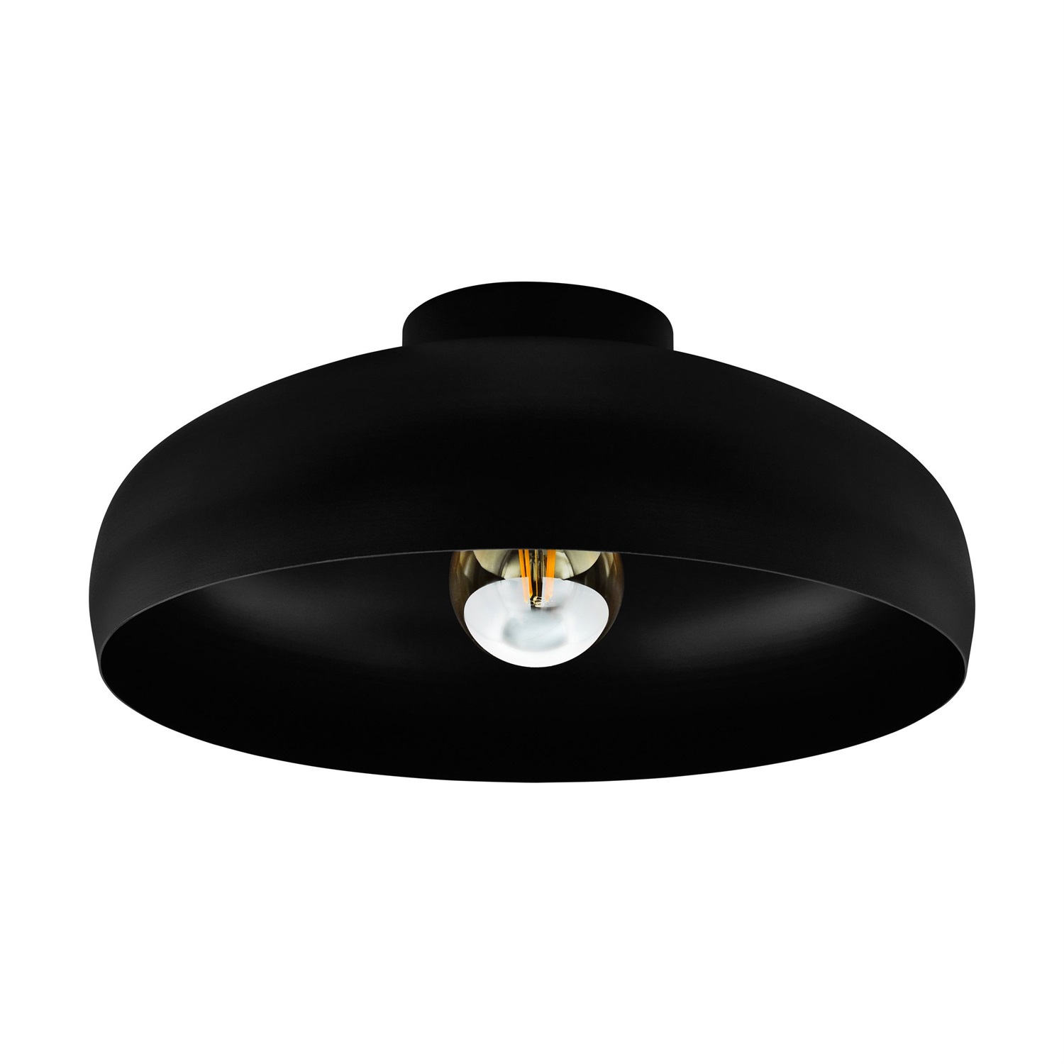 Eglo Mogano Lampada da Soffitto Industriale in Metallo Nero E27 - 1 Luce per Soggiorno, Camera da Letto e Ingresso