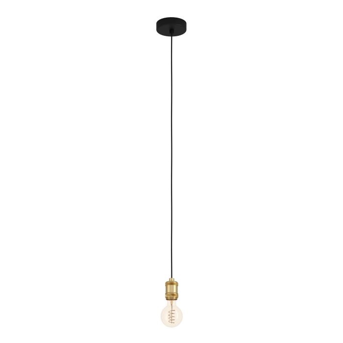 EGLO Yorth Sospensione in Metallo Oro Satinato e Nero, E27 40 W, Illuminazione per Sala da Pranzo e Soggiorno