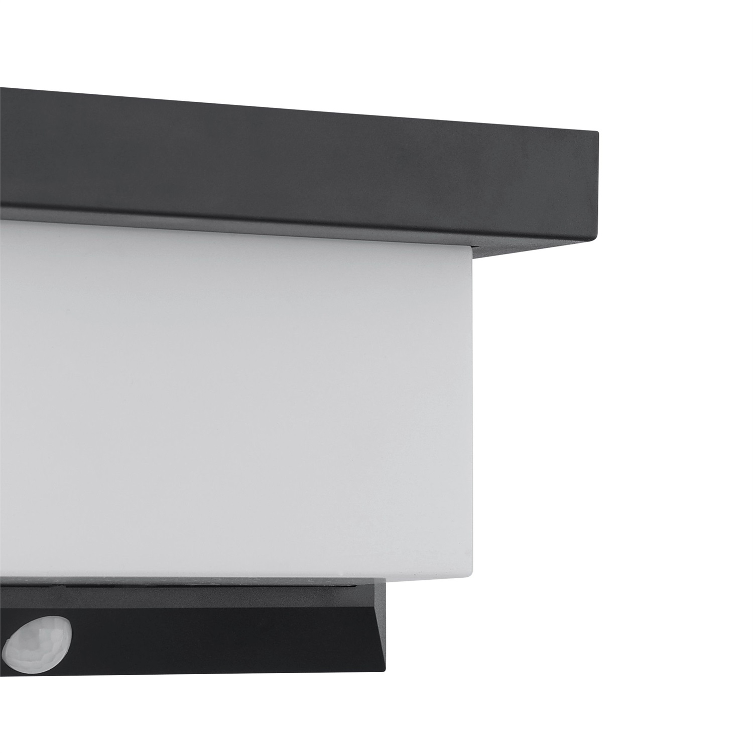 Eglo Utrera Lampada a Muro LED per Esterni con Rilevatore di Movimento, Timer, 800 Lumen, 5000K, IP44, Plastica Nera e Bianca