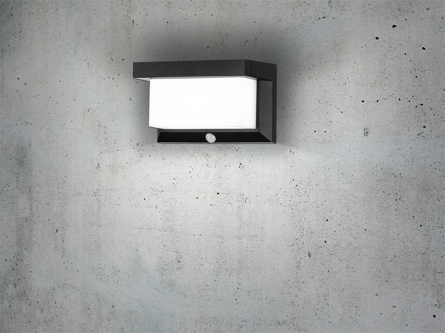 Eglo Utrera Lampada a Muro LED per Esterni con Rilevatore di Movimento, Timer, 800 Lumen, 5000K, IP44, Plastica Nera e Bianca