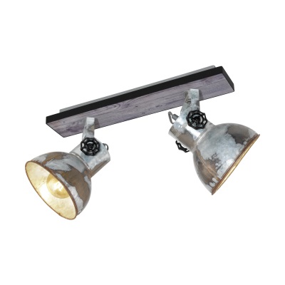 Eglo Barnstaple Faretto a 2 luci in stile industriale con attacco E27 e finitura vintage