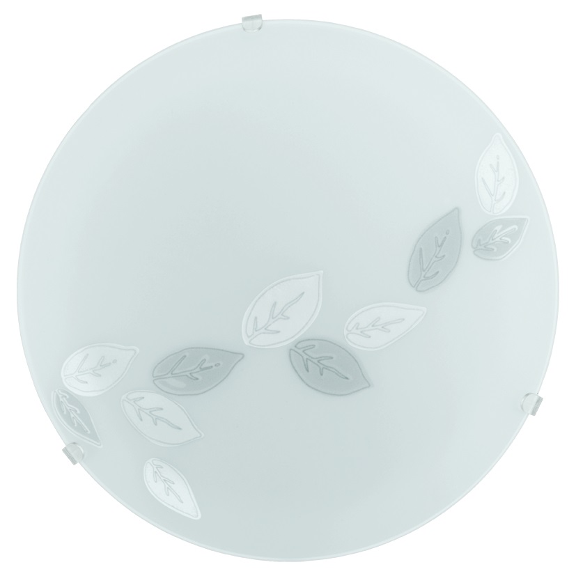 Eglo Plafoniera Contemporanea Mars in Acciaio e Vetro Bianco, 1 Luce E27, Design Elegante per Interni