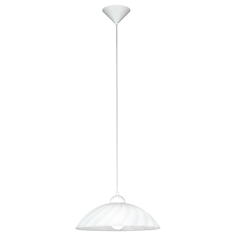 EGLO Lampada a Sospensione in Vetro Bianco Ø35cm E27 60W