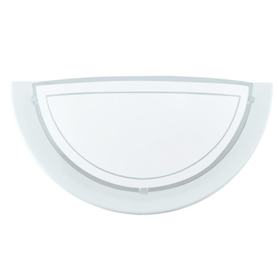 Eglo Lampada da Parete Planet 1 - Applique in Acciaio Bianco e Vetro Trasparente, 1 Luce E27 per Interni