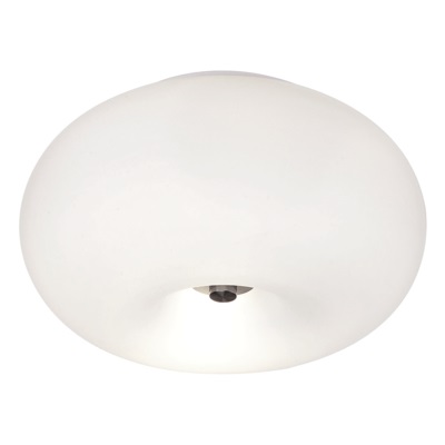 Eglo Plafoniera Optica Moderna Ø 28cm in Vetro Bianco Satinato, 2 Luci E27, Dimmerabile