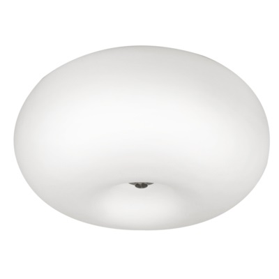 EGLO Plafoniera Optica a 2 Punti Luce in Acciaio e Vetro Bianco Satinato, E27, Diametro 28 cm, Altezza 21 cm