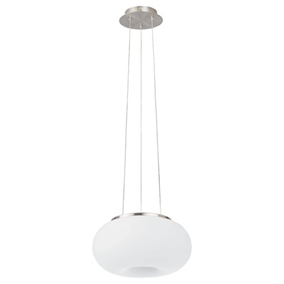 EGLO 86813 Illuminazione da Soffitto Nichel 2 Luci E27 in Vetro Bianco Satinato