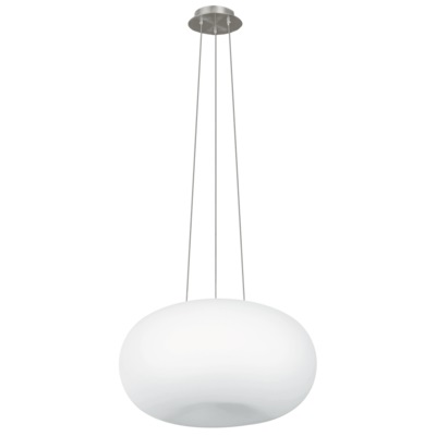 Eglo 86815 Illuminazione da Soffitto E27 120 W in Nichel con Design Elegante e Paralume Bianco Satinato