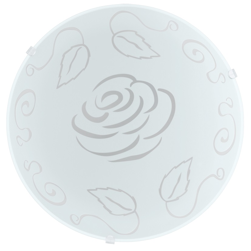 EGLO Mars 1 Lampada da Soffitto 1 Luce E27 60 W in Acciaio Bianco con Vetro Satinato e Motivo Rosa