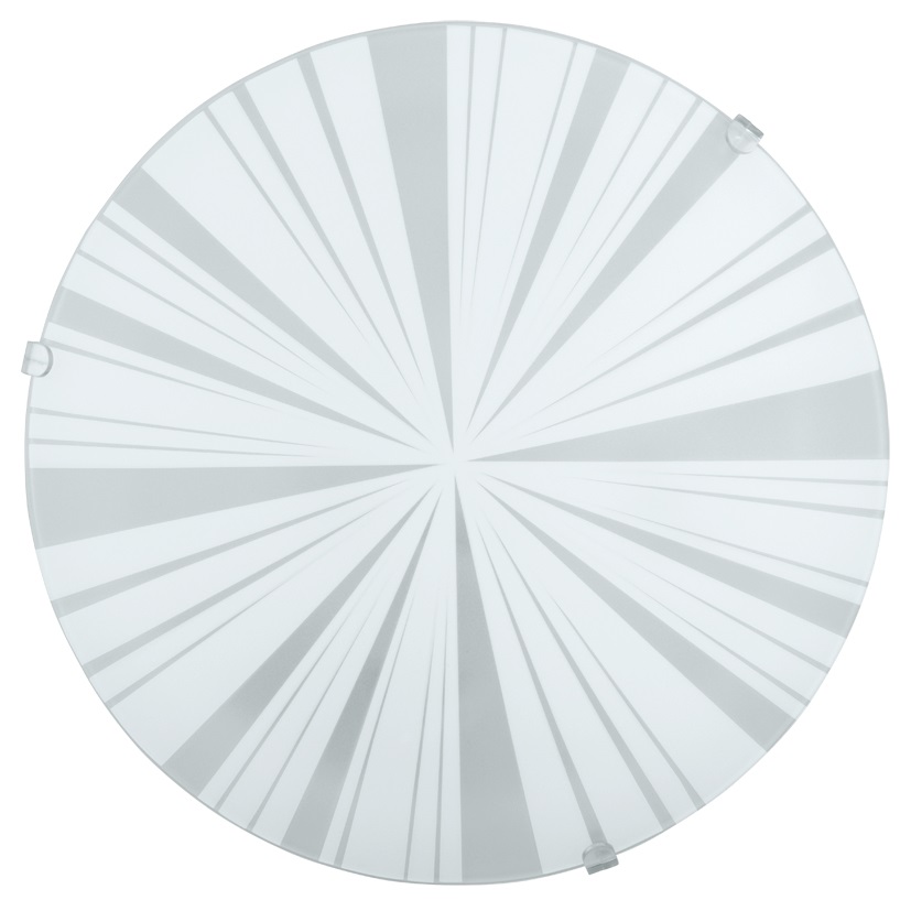 Eglo Mars 1 Lampada da Soffitto 1 Luce in Vetro Bianco Satinato con Motivo a Righe, Attacco E27, Diametro 25 cm