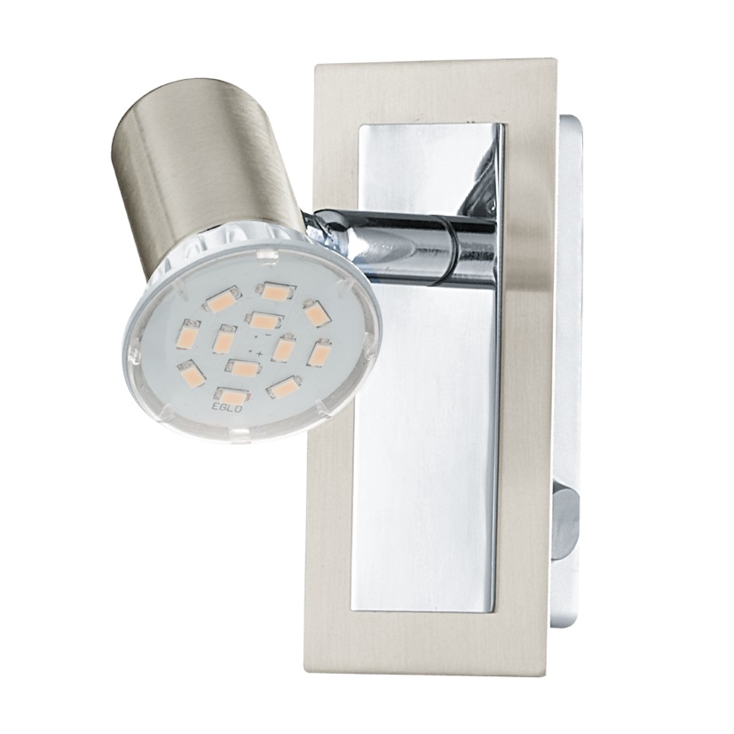Eglo Rottelo Faretto Spot in Acciaio Nichel Satinato con Lampadina GU10 LED Inclusa