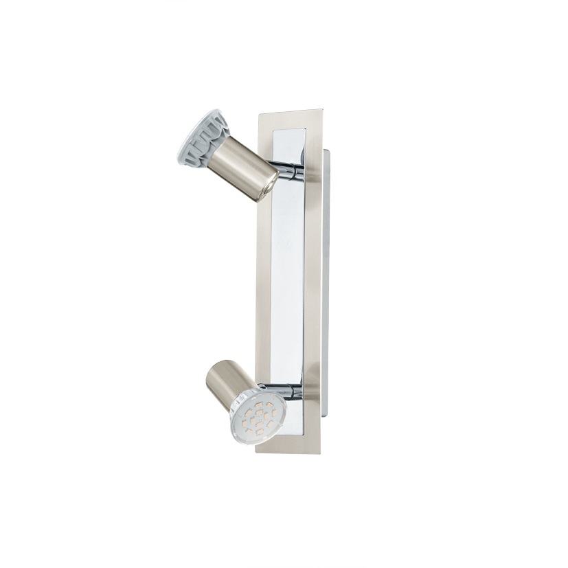 Eglo Rottelo Lampada da Soffitto Moderna in Acciaio Nichel Satinato con 2 Faretti GU10 da 4,6W