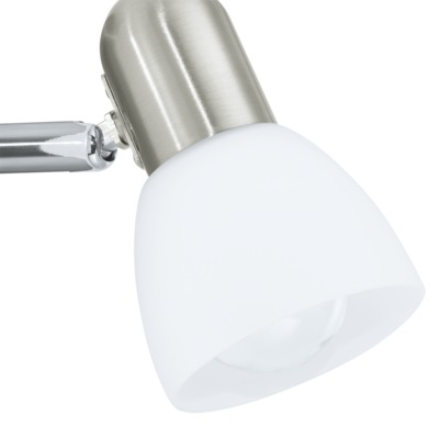Eglo ENEA Lampada da Soffitto E14 40W in Nichel e Vetro Alabastro, Ø63cm, H110cm