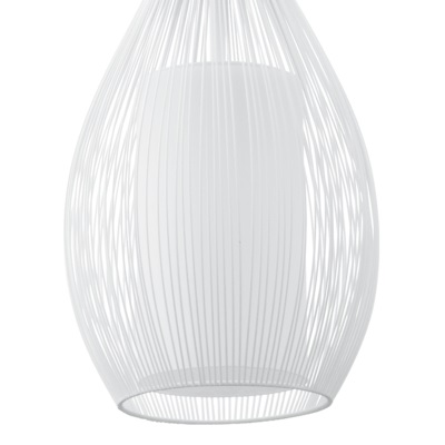 EGLO RAZONI Lampada a Sospensione E27 60 W in Acciaio Satinato Bianco - Design Minimalista