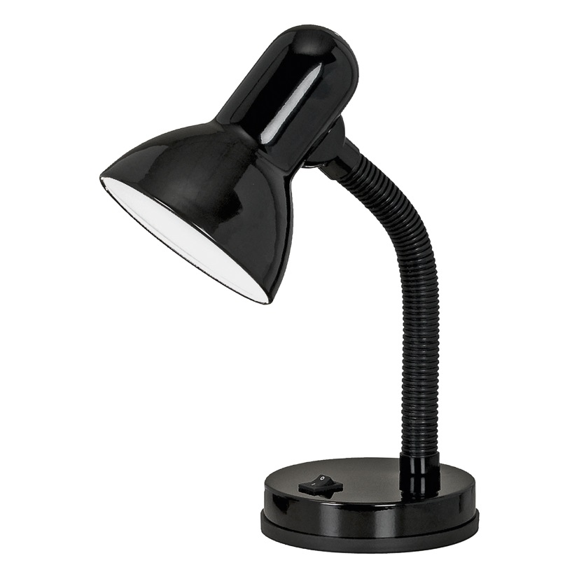 EGLO Basic Lampada da Tavolo E27 40W Nero in Acciaio e Plastica con Braccio Flessibile