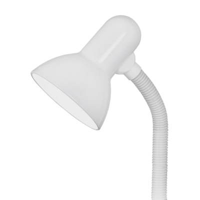 Eglo BASIC Lampada da Tavolo Orientabile E27 Bianco Altezza 30 cm - Materiale Plastica e Acciaio