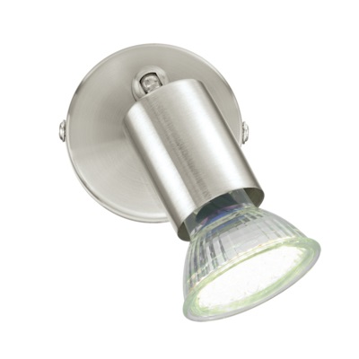 Eglo BUZZ-LED Spot Orientabile in Acciaio Satinato con Lampadina GU10 Inclusa - Design Moderno per Uso Interno